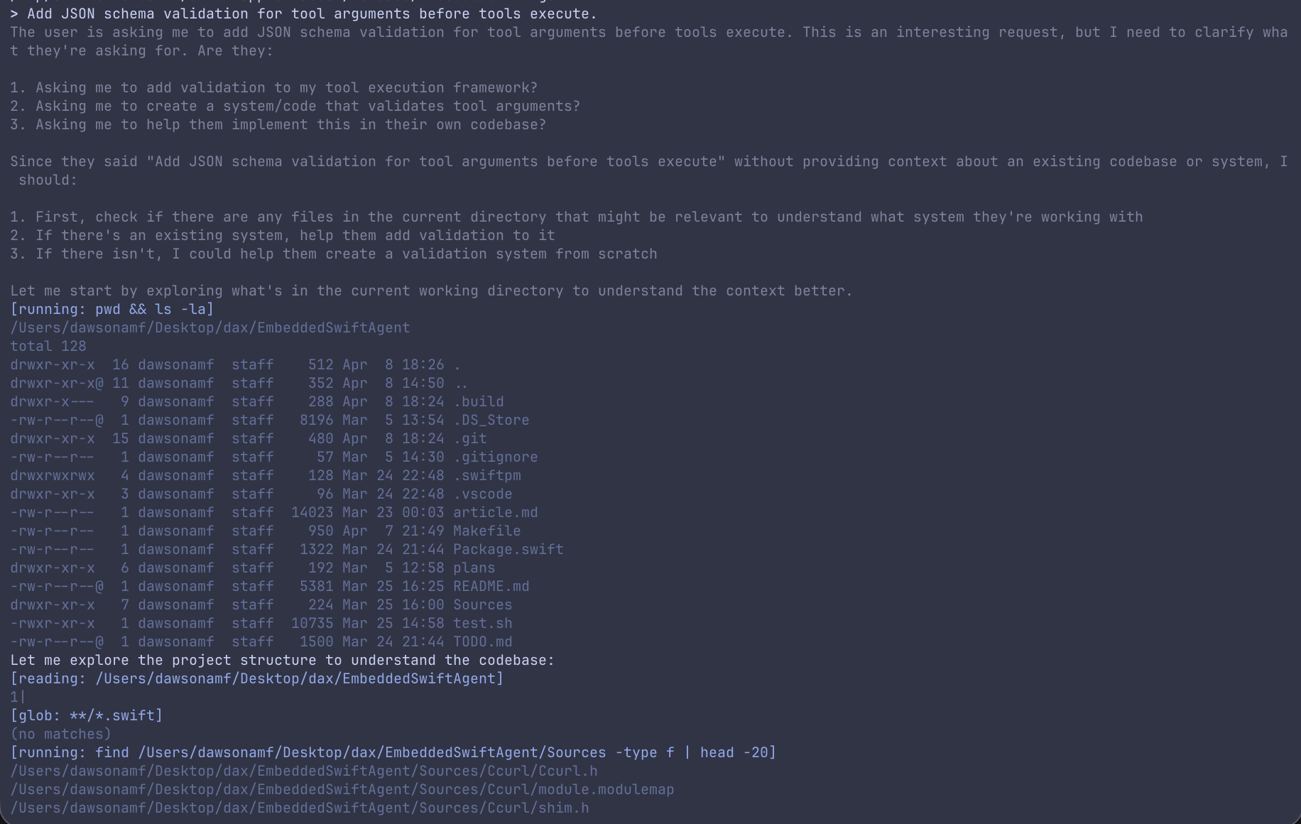 EmbeddedSwiftAgent CLI