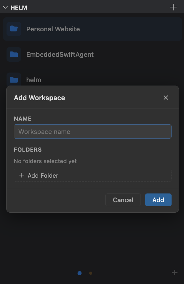 Helm webview UI