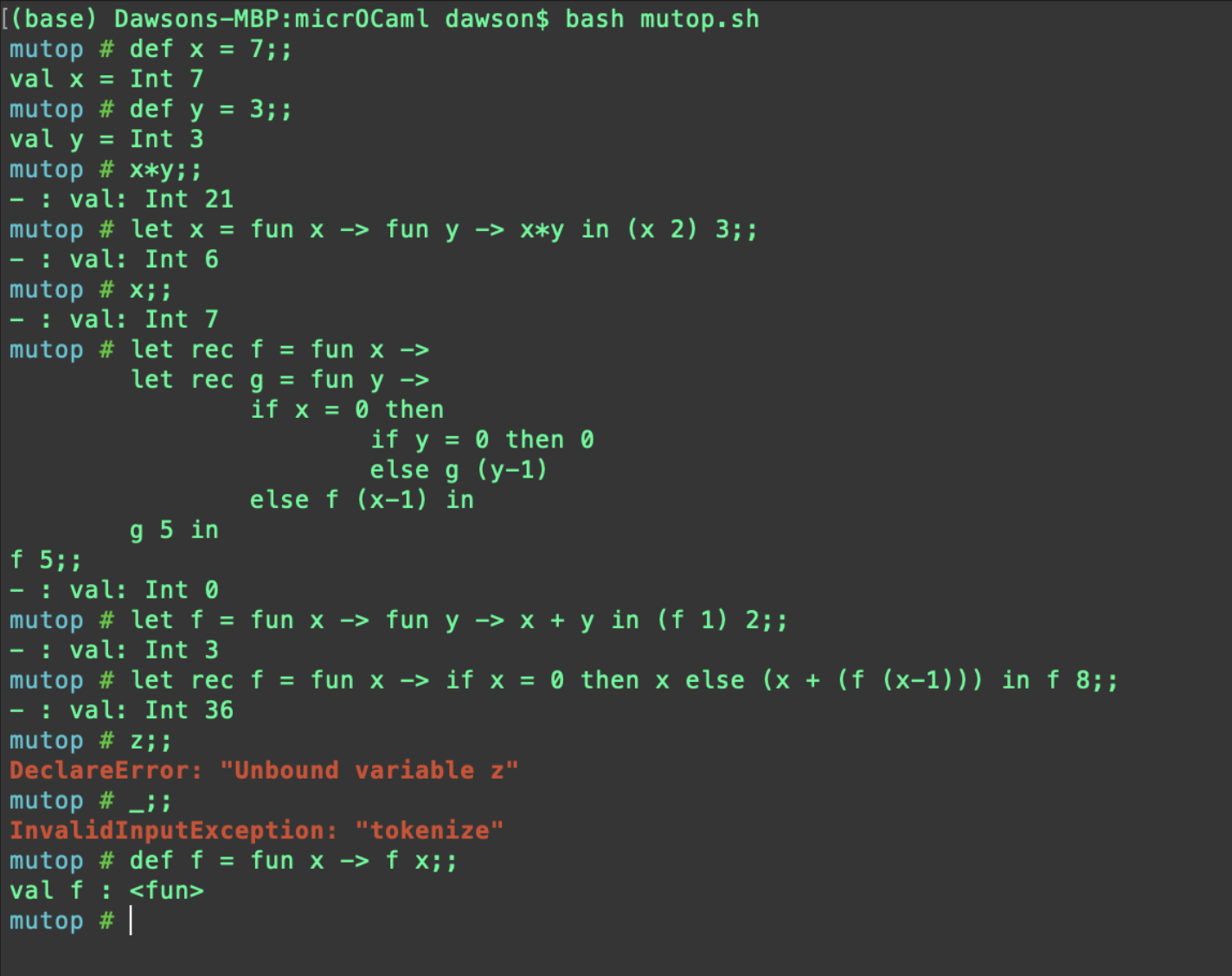 MicroCaml